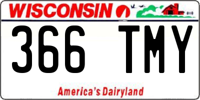 WI license plate 366TMY
