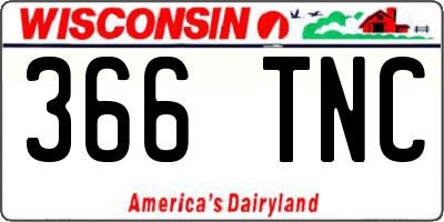 WI license plate 366TNC
