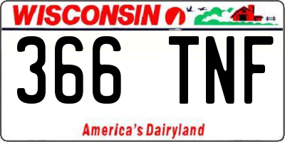 WI license plate 366TNF