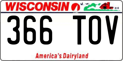WI license plate 366TOV