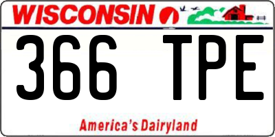 WI license plate 366TPE