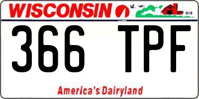 WI license plate 366TPF
