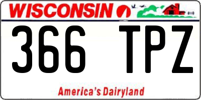 WI license plate 366TPZ