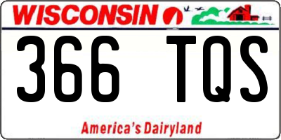 WI license plate 366TQS