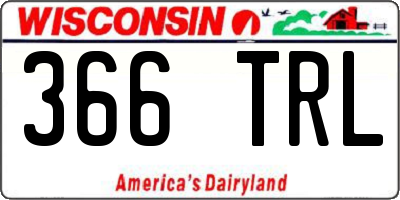 WI license plate 366TRL