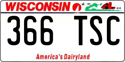 WI license plate 366TSC