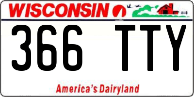 WI license plate 366TTY