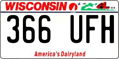 WI license plate 366UFH