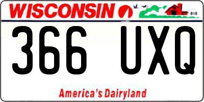 WI license plate 366UXQ