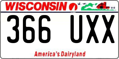WI license plate 366UXX