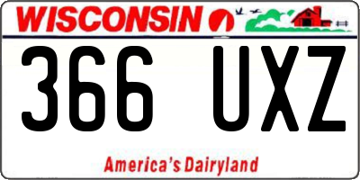 WI license plate 366UXZ