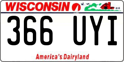 WI license plate 366UYI