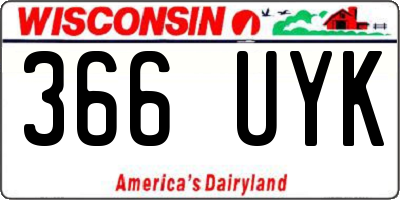 WI license plate 366UYK