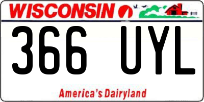 WI license plate 366UYL
