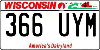 WI license plate 366UYM