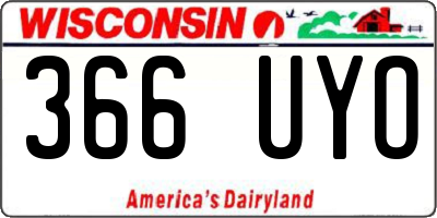 WI license plate 366UYO