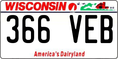 WI license plate 366VEB