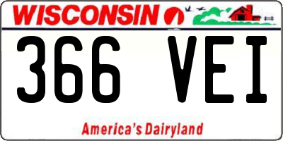 WI license plate 366VEI