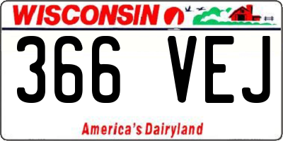 WI license plate 366VEJ