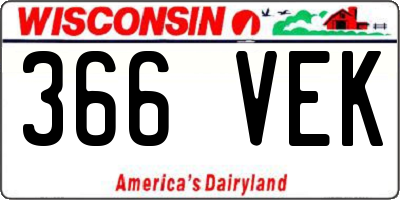 WI license plate 366VEK