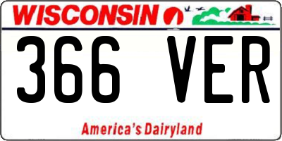 WI license plate 366VER