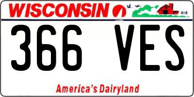 WI license plate 366VES