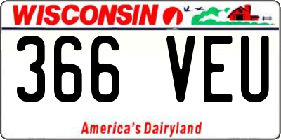 WI license plate 366VEU