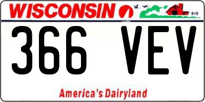 WI license plate 366VEV