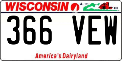 WI license plate 366VEW