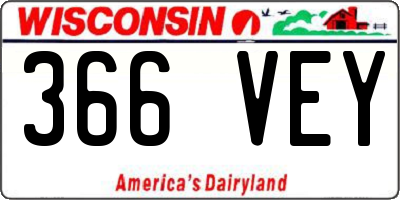 WI license plate 366VEY