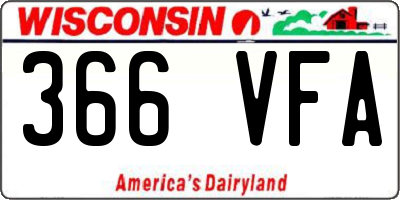 WI license plate 366VFA