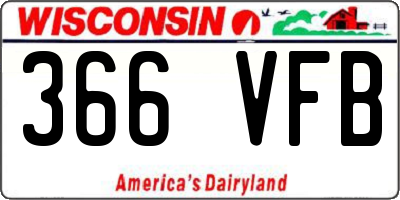 WI license plate 366VFB