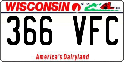 WI license plate 366VFC