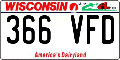 WI license plate 366VFD