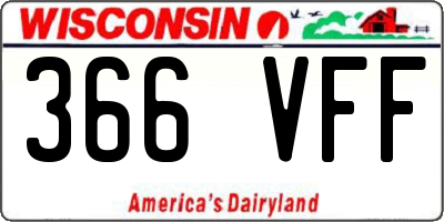 WI license plate 366VFF