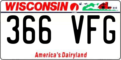 WI license plate 366VFG