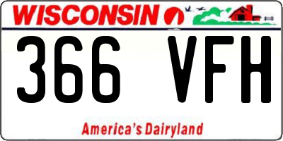 WI license plate 366VFH