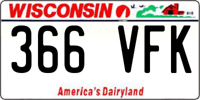 WI license plate 366VFK
