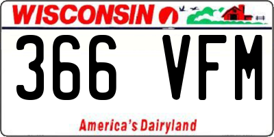 WI license plate 366VFM