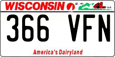 WI license plate 366VFN