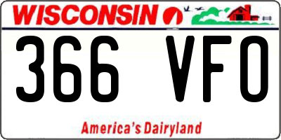 WI license plate 366VFO