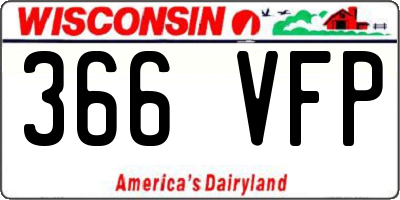 WI license plate 366VFP
