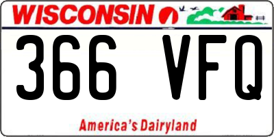 WI license plate 366VFQ