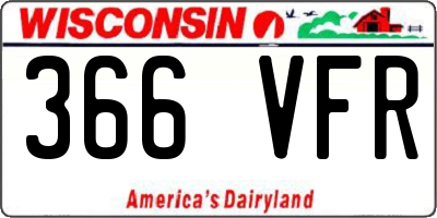 WI license plate 366VFR