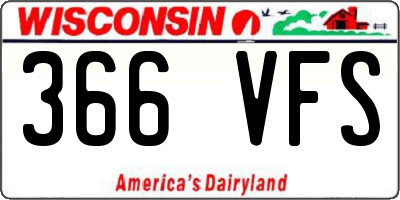 WI license plate 366VFS