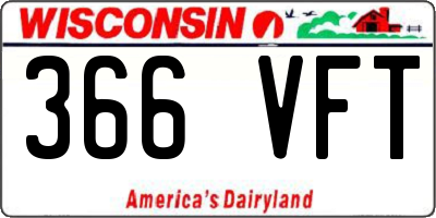 WI license plate 366VFT