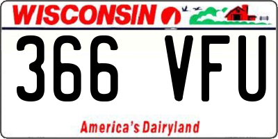 WI license plate 366VFU