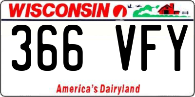 WI license plate 366VFY