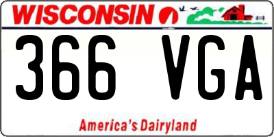 WI license plate 366VGA