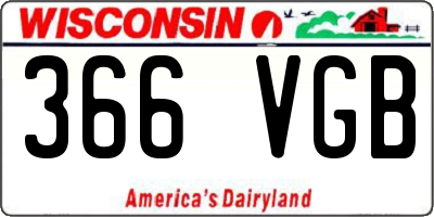WI license plate 366VGB